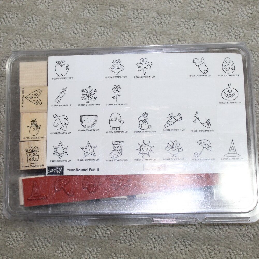 New Stampin' Up Set of 28 Year-Round Fun II Stamps - Mounted & Unmounted